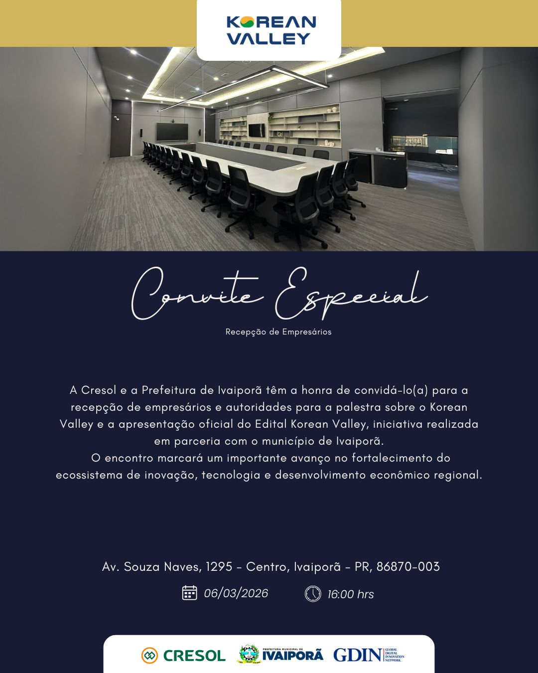 Empresários e autoridades se reúnem em Ivaiporã para apresentação do Korean Valley e edital oficial