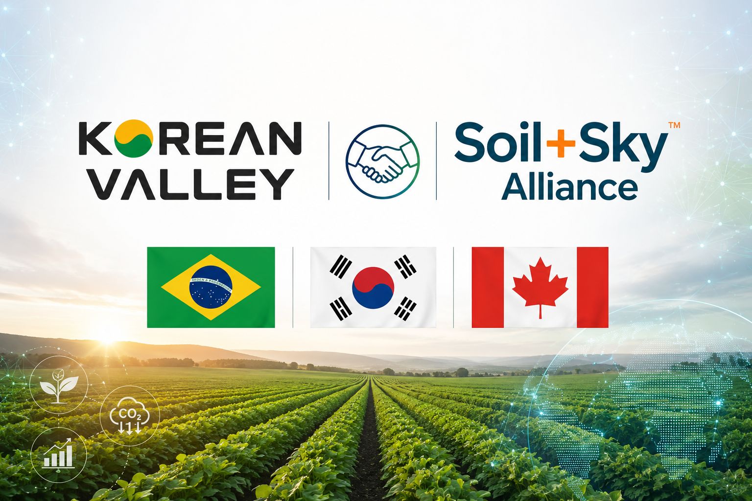 Korean Valley estabelece cooperação técnica com a Soil+Sky Alliance para acelerar a descarbonização da agricultura